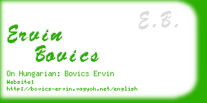 ervin bovics business card